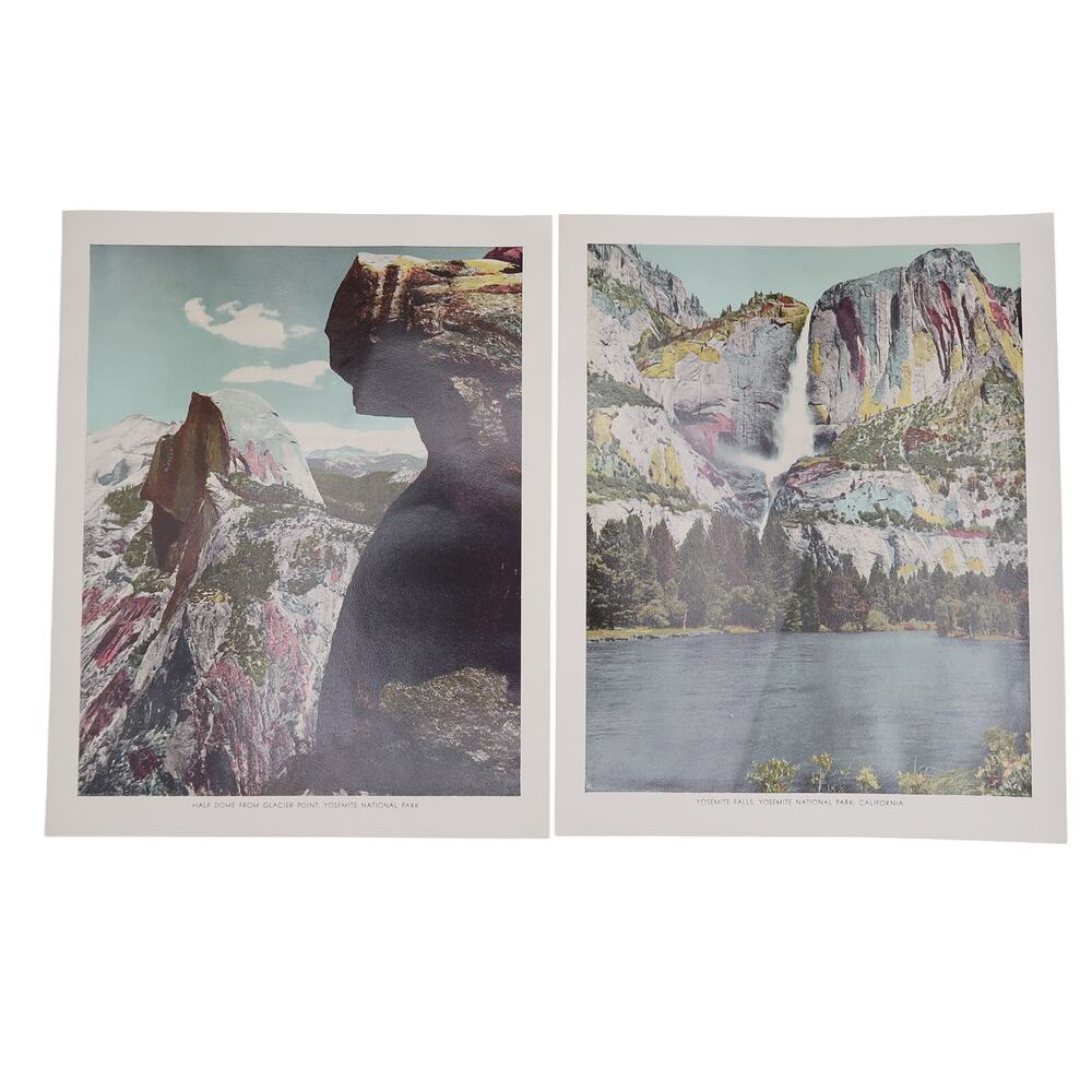 Scenic Grandeur of the West Print Set of 2 Yosemite Half Dome California 1943